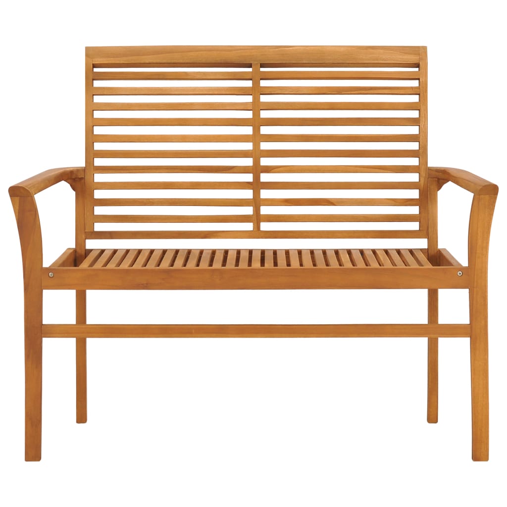 vidaXL Outdoor Patio Bench Garden Bench with Cushion for Porch Solid Wood Teak-31