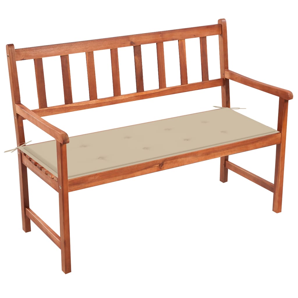 vidaXL Outdoor Patio Bench Wooden Garden Bench with Cushion Solid Wood Acacia-18