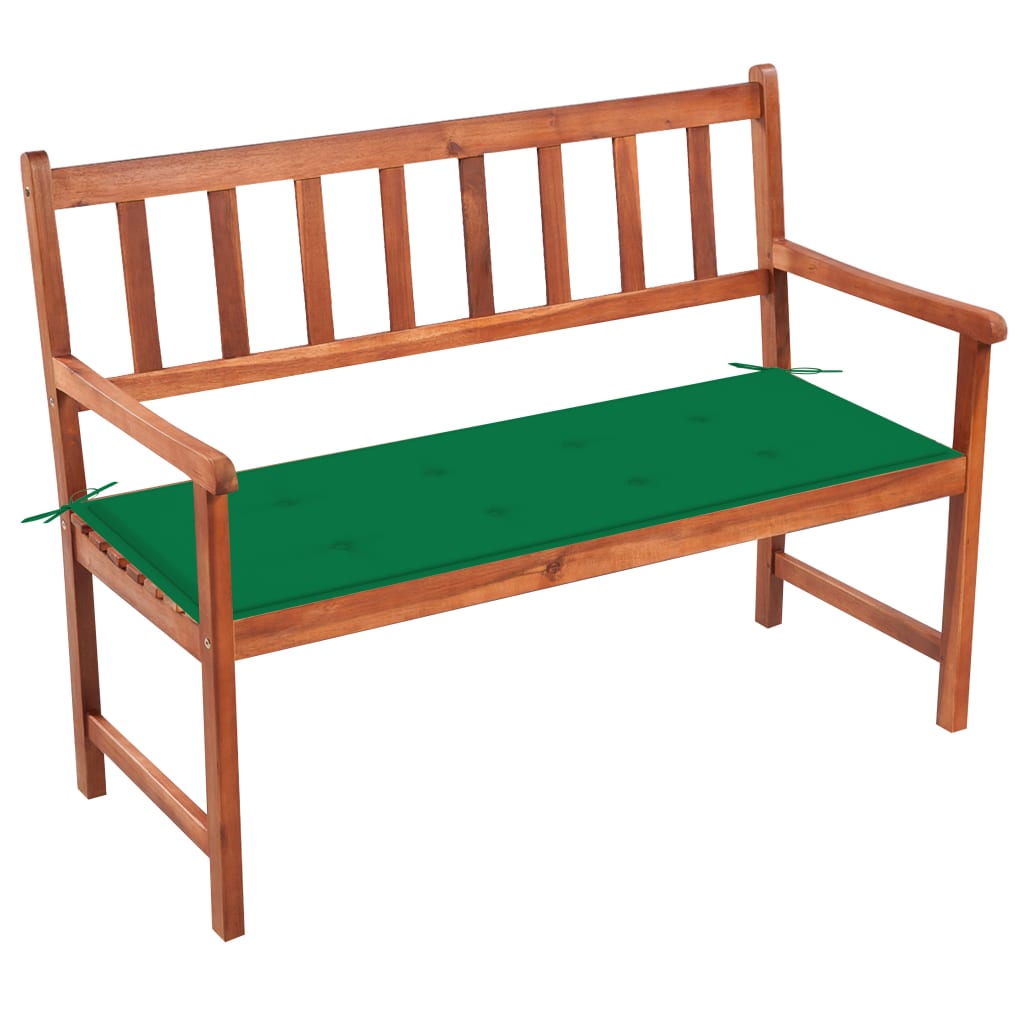 vidaXL Outdoor Patio Bench Wooden Garden Bench with Cushion Solid Wood Acacia-3