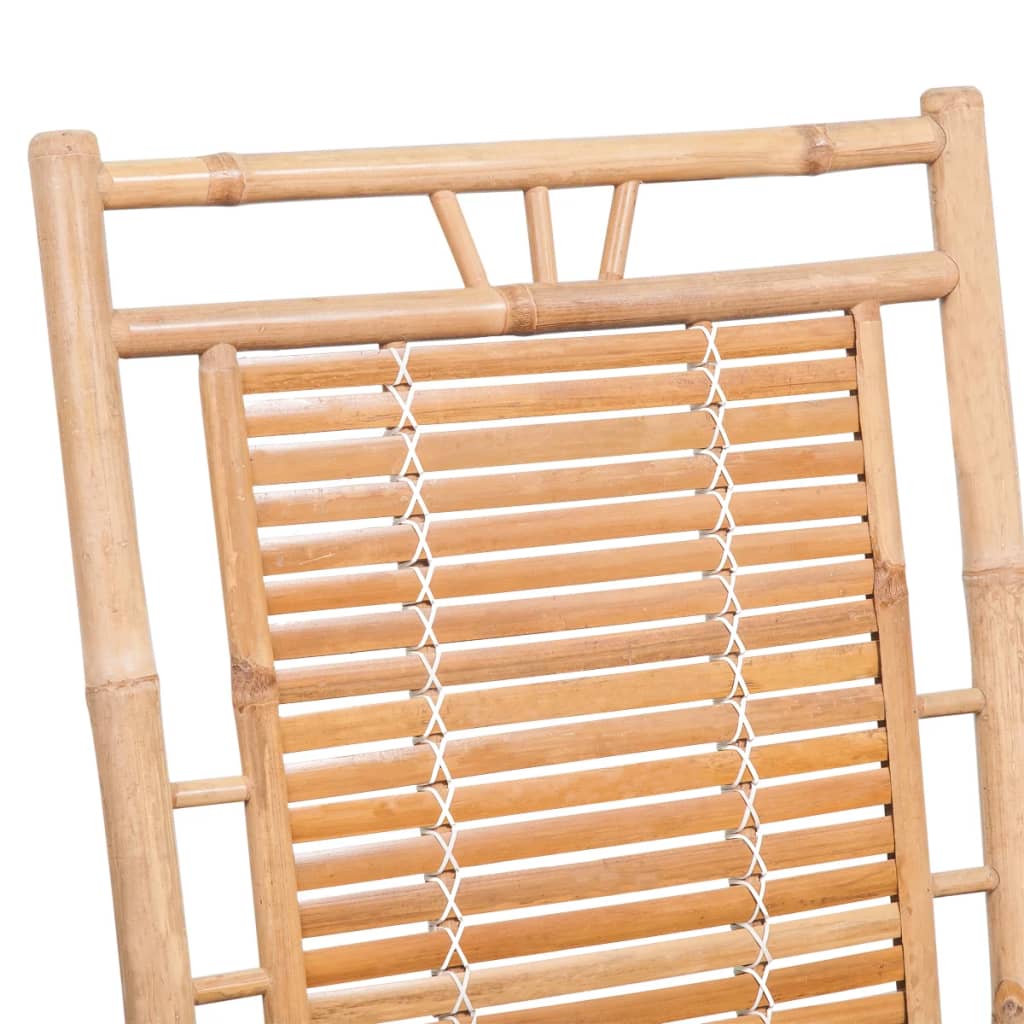 vidaXL Rocking Chair with Cushion Bamboo-3