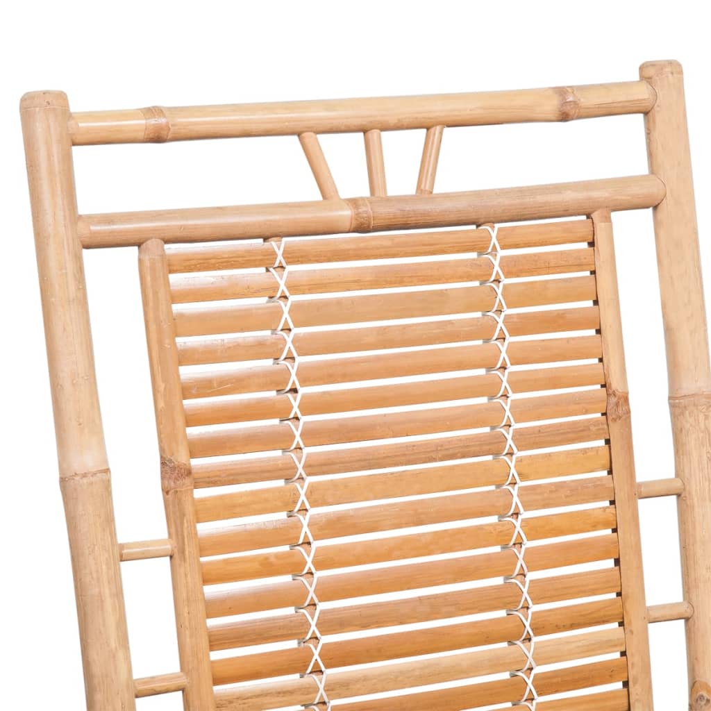 vidaXL Rocking Chair with Cushion Patio Sun Lounger Seating Furniture Bamboo-2