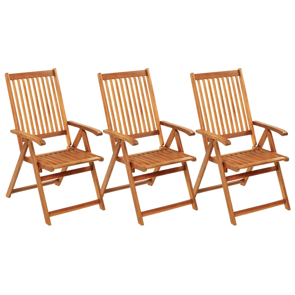 vidaXL Outdoor Recliner Chairs Patio Chair with Cushions Solid Wood Acacia-1