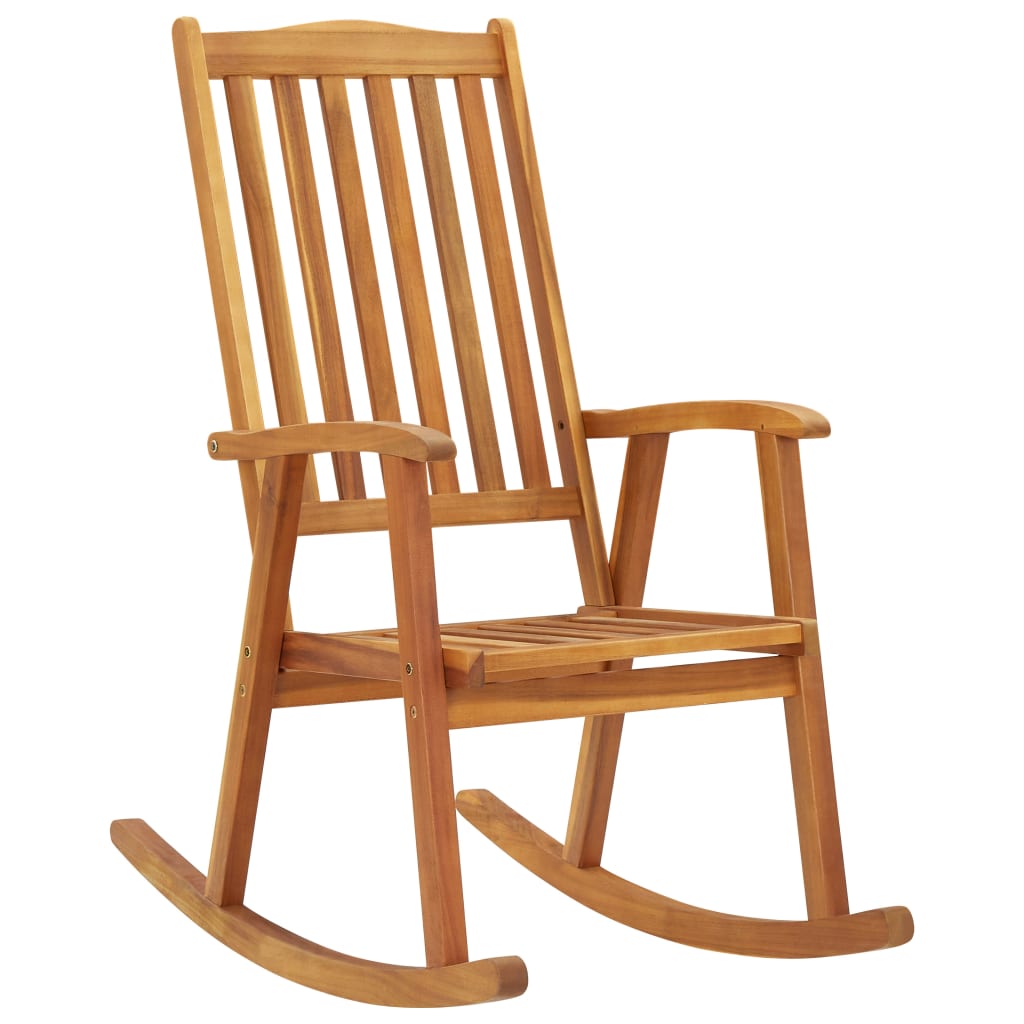 vidaXL Rocking Chair with Cushions Solid Acacia Wood-2