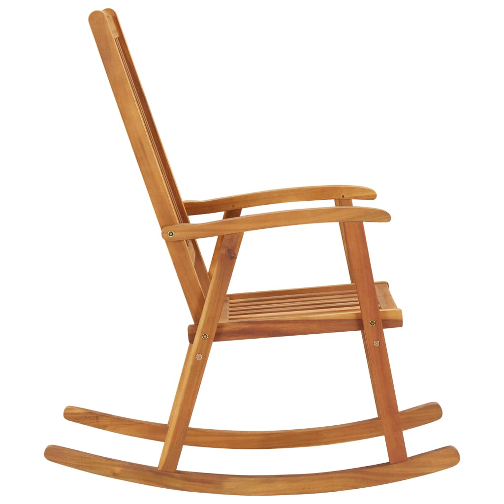 vidaXL Rocking Chair with Cushions Solid Acacia Wood-4