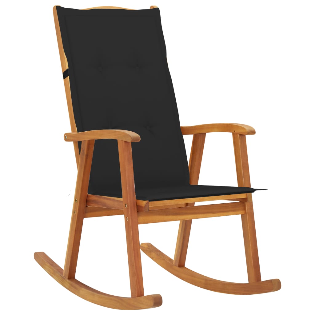 vidaXL Rocking Chair Outdoor Rocking Chair with Cushions Solid Wood Acacia-0