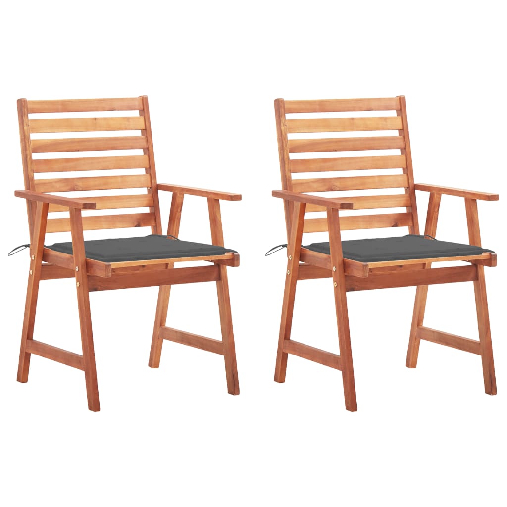 vidaXL Patio Dining Chairs Outdoor Patio Chair with Cushions Solid Wood Acacia-12