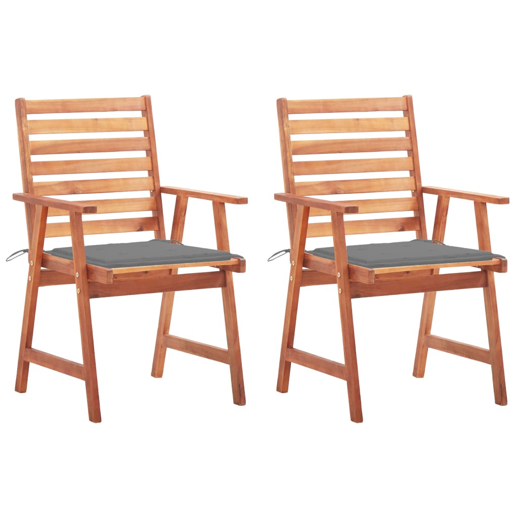 vidaXL Patio Dining Chairs Outdoor Patio Chair with Cushions Solid Wood Acacia-15