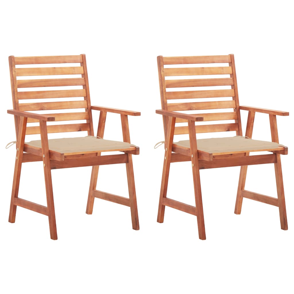 vidaXL Patio Dining Chairs Outdoor Patio Chair with Cushions Solid Wood Acacia-22