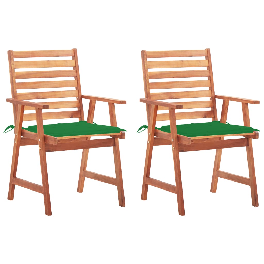 vidaXL Patio Dining Chairs Outdoor Patio Chair with Cushions Solid Wood Acacia-26