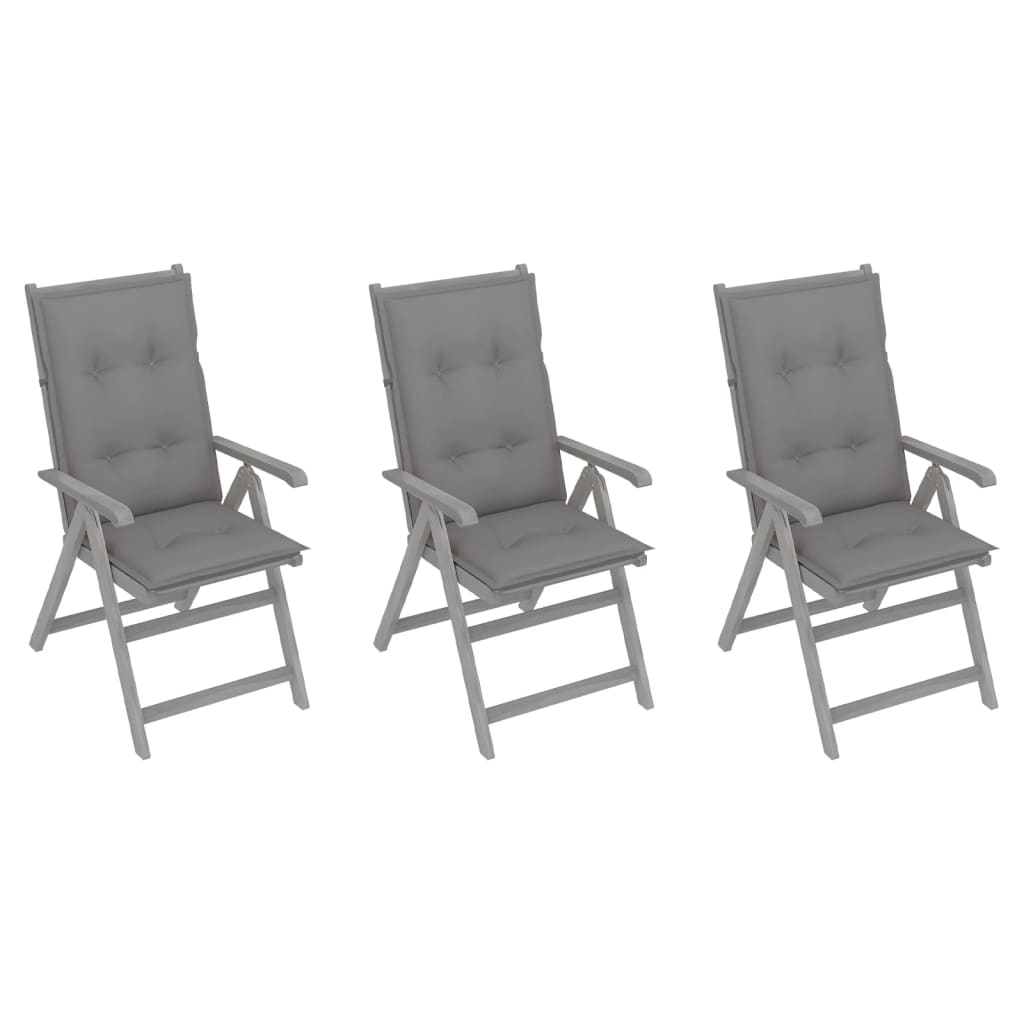 vidaXL Outdoor Recliner Chairs Patio Chair with Cushions Solid Wood Acacia-19