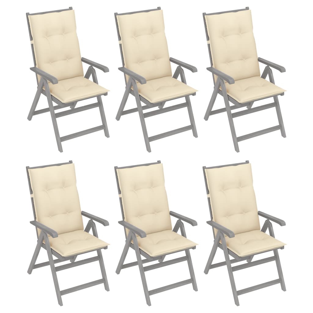 vidaXL Outdoor Recliner Chairs Patio Chair with Cushions Solid Wood Acacia-11