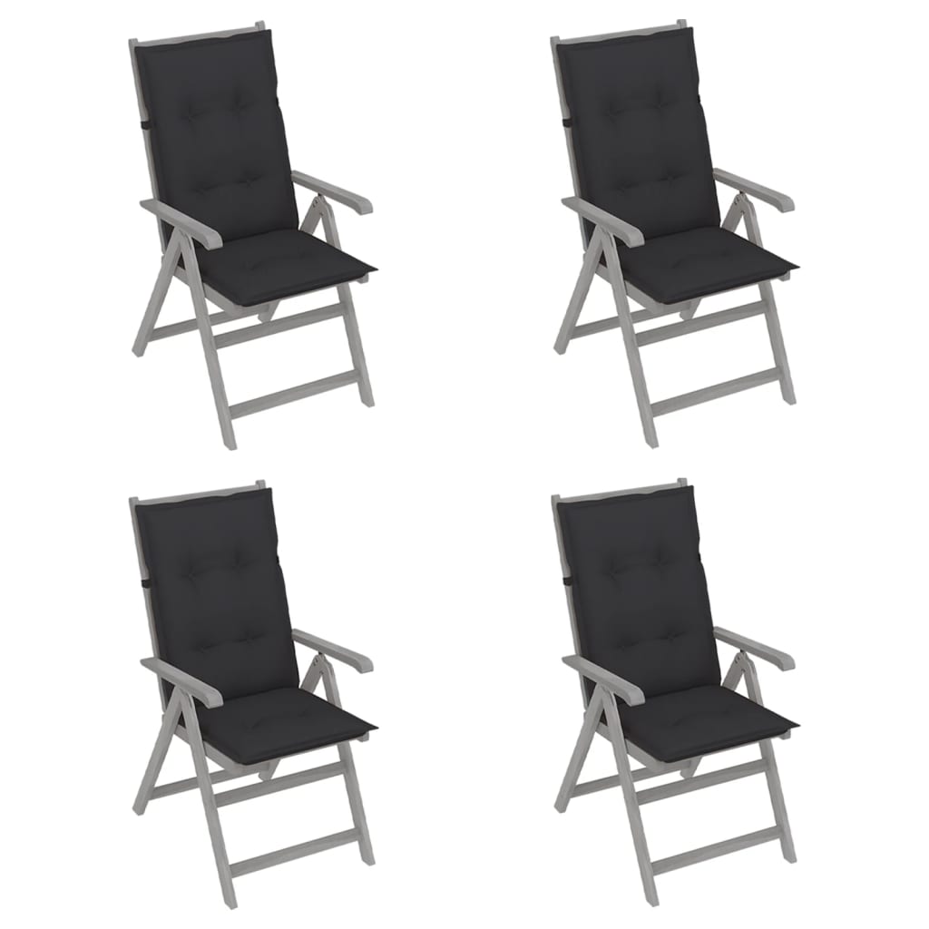 vidaXL Outdoor Recliner Chairs Patio Chair with Cushions Solid Wood Acacia-62