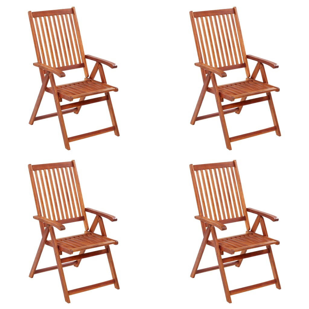 vidaXL Patio Folding Chairs Camping Garden Lawn Chair Solid Wood Acacia Brown-3