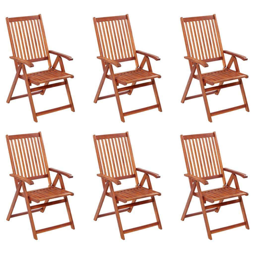 vidaXL Patio Folding Chairs Camping Garden Lawn Chair Solid Wood Acacia Brown-0