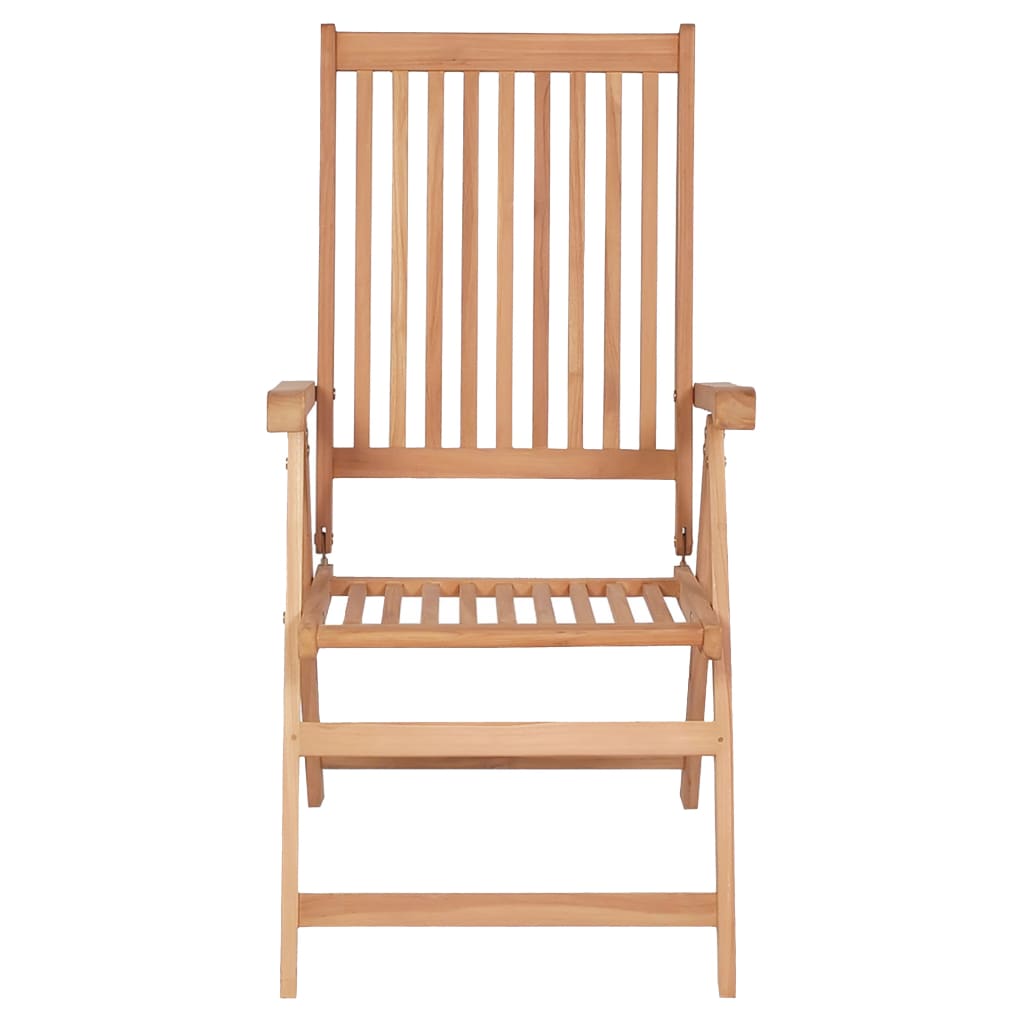 vidaXL Outdoor Recliner Chairs Patio Reclining Lounge Chair Solid Wood Teak-30