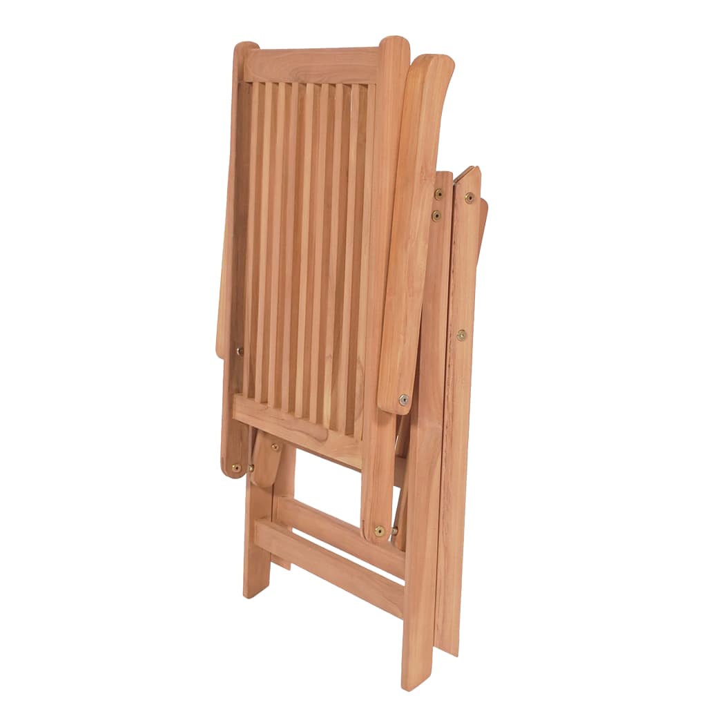 vidaXL Outdoor Recliner Chairs Patio Reclining Lounge Chair Solid Wood Teak-7