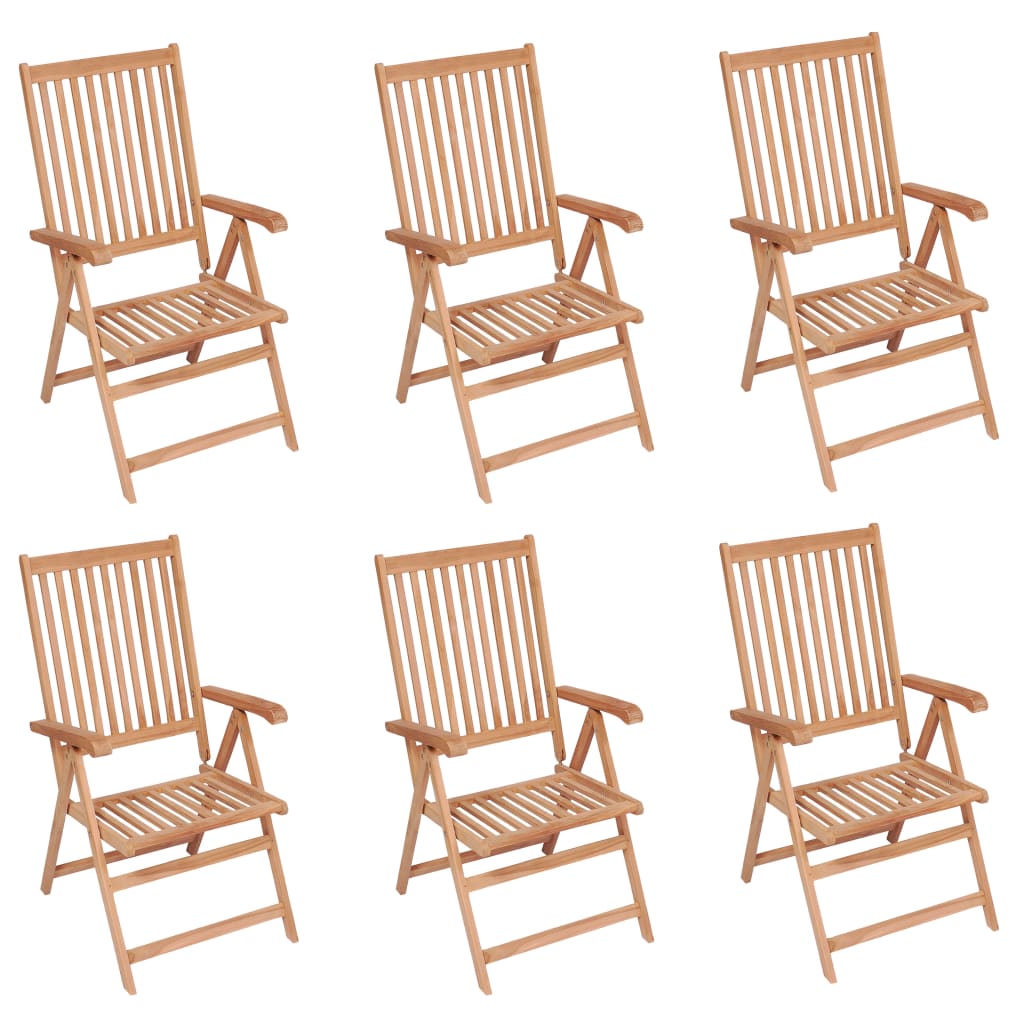 vidaXL Outdoor Recliner Chairs Patio Reclining Lounge Chair Solid Wood Teak-15