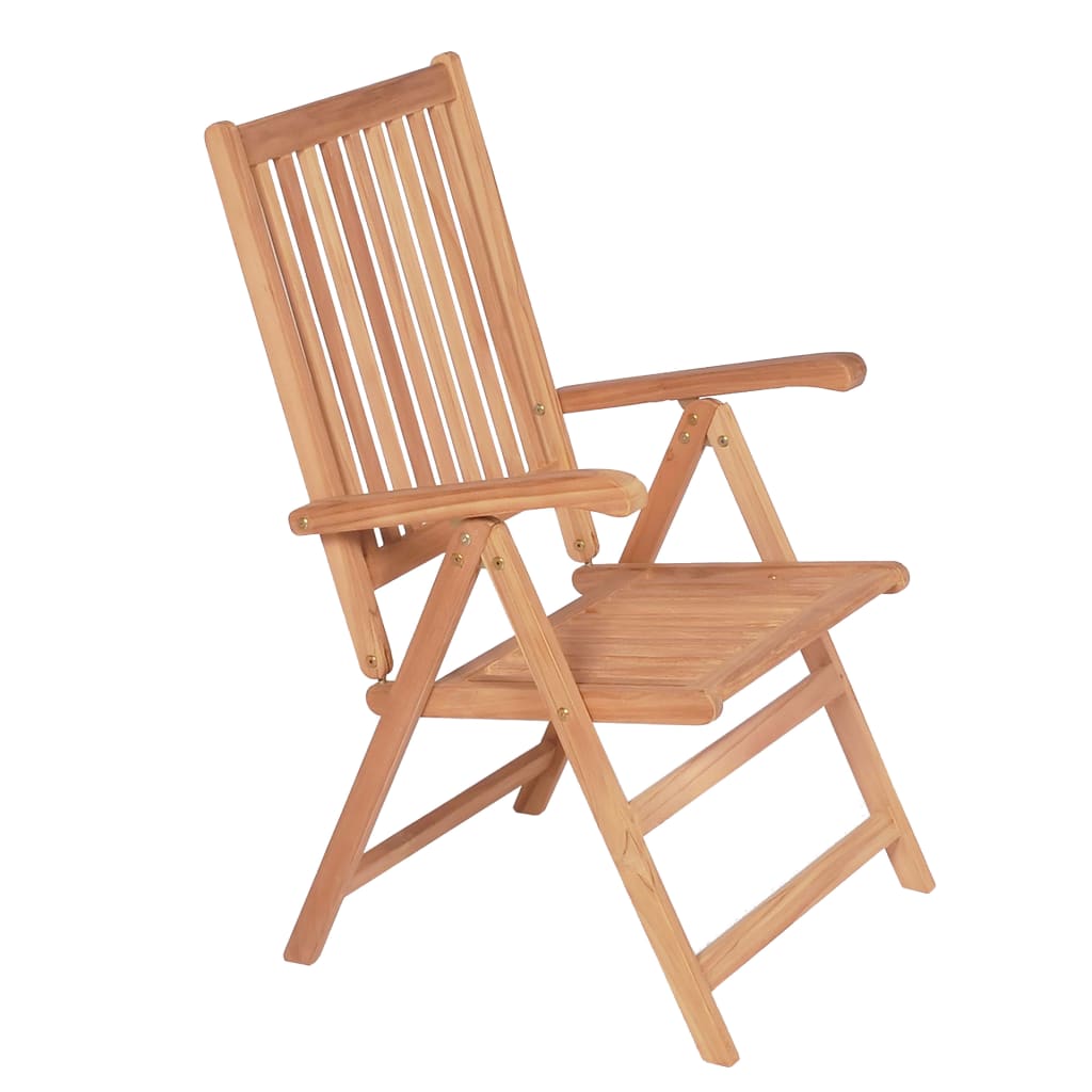 vidaXL Outdoor Recliner Chairs Patio Reclining Lounge Chair Solid Wood Teak-29