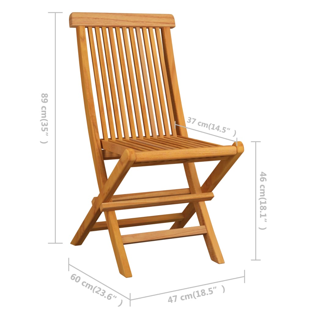 vidaXL Patio Folding Chairs Outdoor Garden Camping Lawn Chair Solid Wood Teak-19