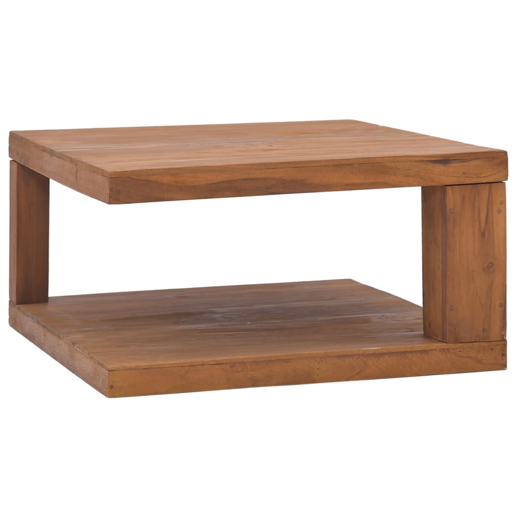 vidaXL Teak Wood Coffee Table Furniture 35.4"x19.7"x13.8"/25.6"x25.6"x13"-1