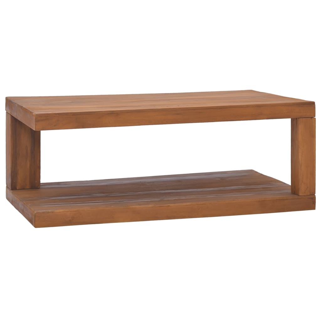 vidaXL Teak Wood Coffee Table Furniture 35.4"x19.7"x13.8"/25.6"x25.6"x13"-0