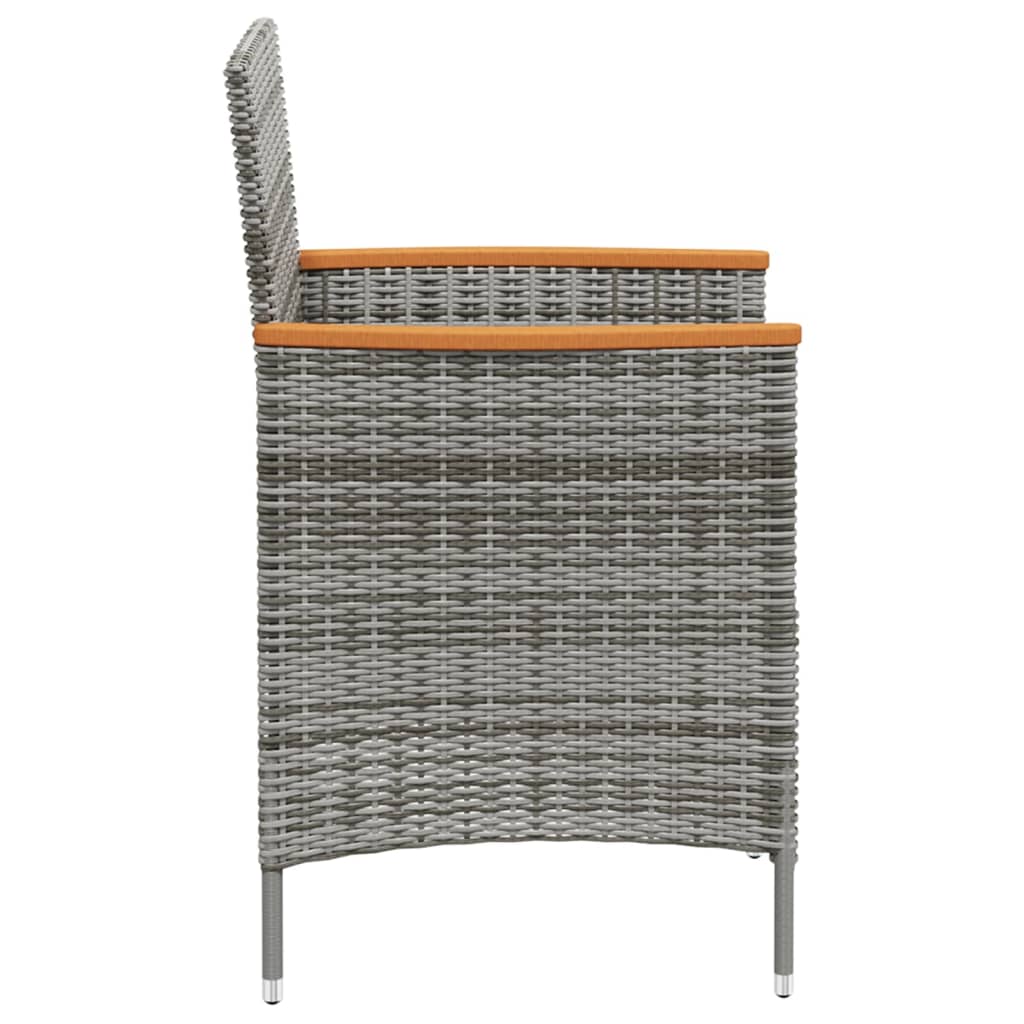 vidaXL Patio Dining Chairs 2 pcs Poly Rattan Gray-2