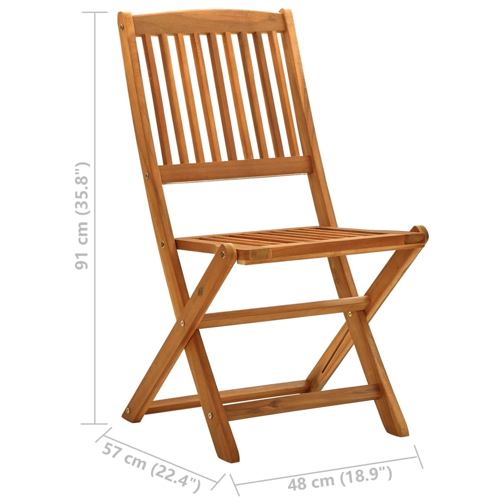 vidaXL Folding Patio Chairs 2 pcs Solid Eucalyptus Wood-0