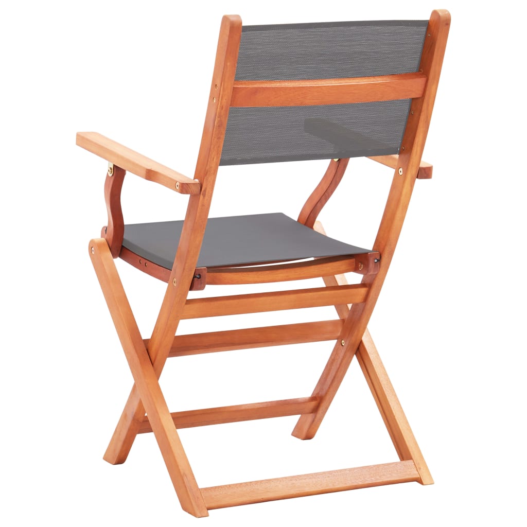 vidaXL Patio Folding Chairs Garden Chair Solid Wood Eucalyptus and Textilene-36