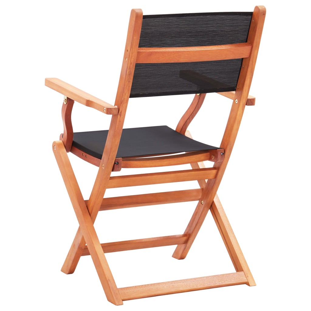 vidaXL Patio Folding Chairs Garden Chair Solid Wood Eucalyptus and Textilene-21