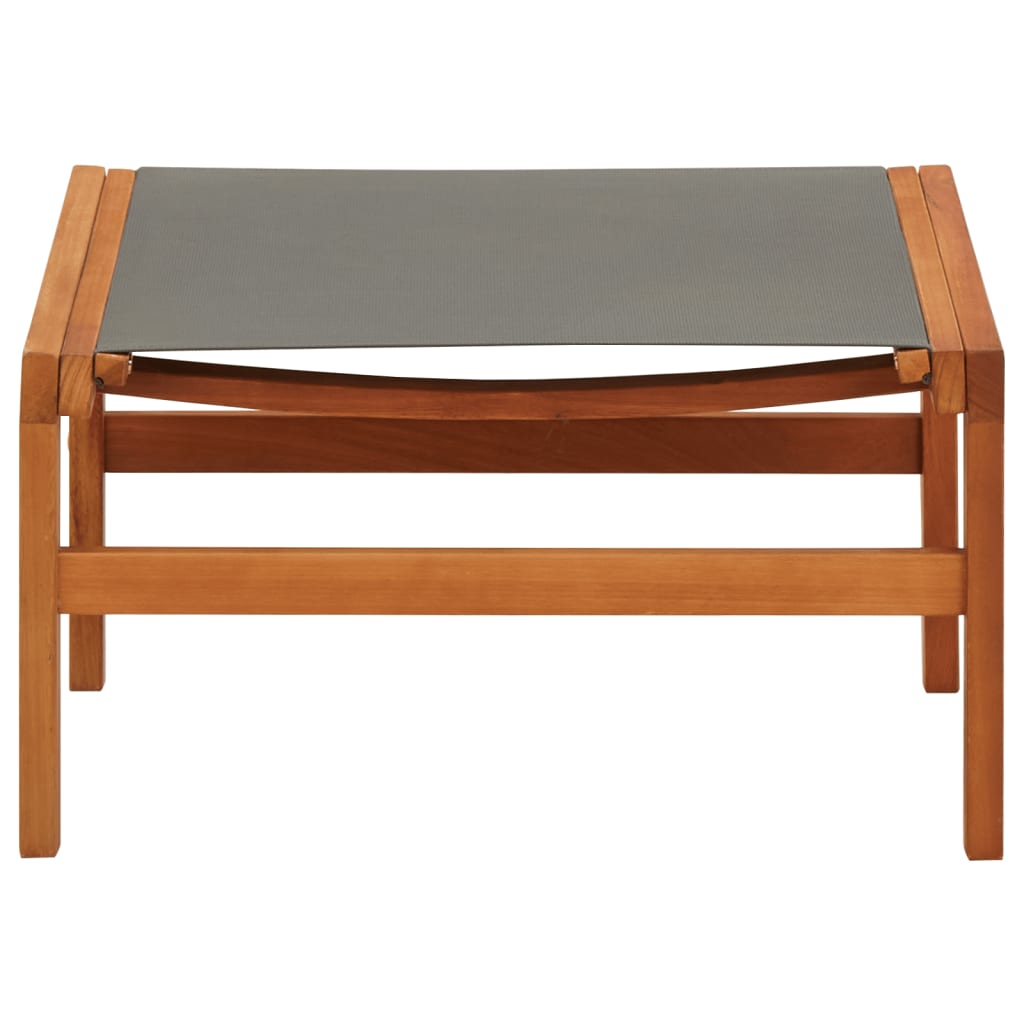vidaXL Patio Chair Lounge Chair with Footrest Solid Wood Eucalyptus&Textilene-7