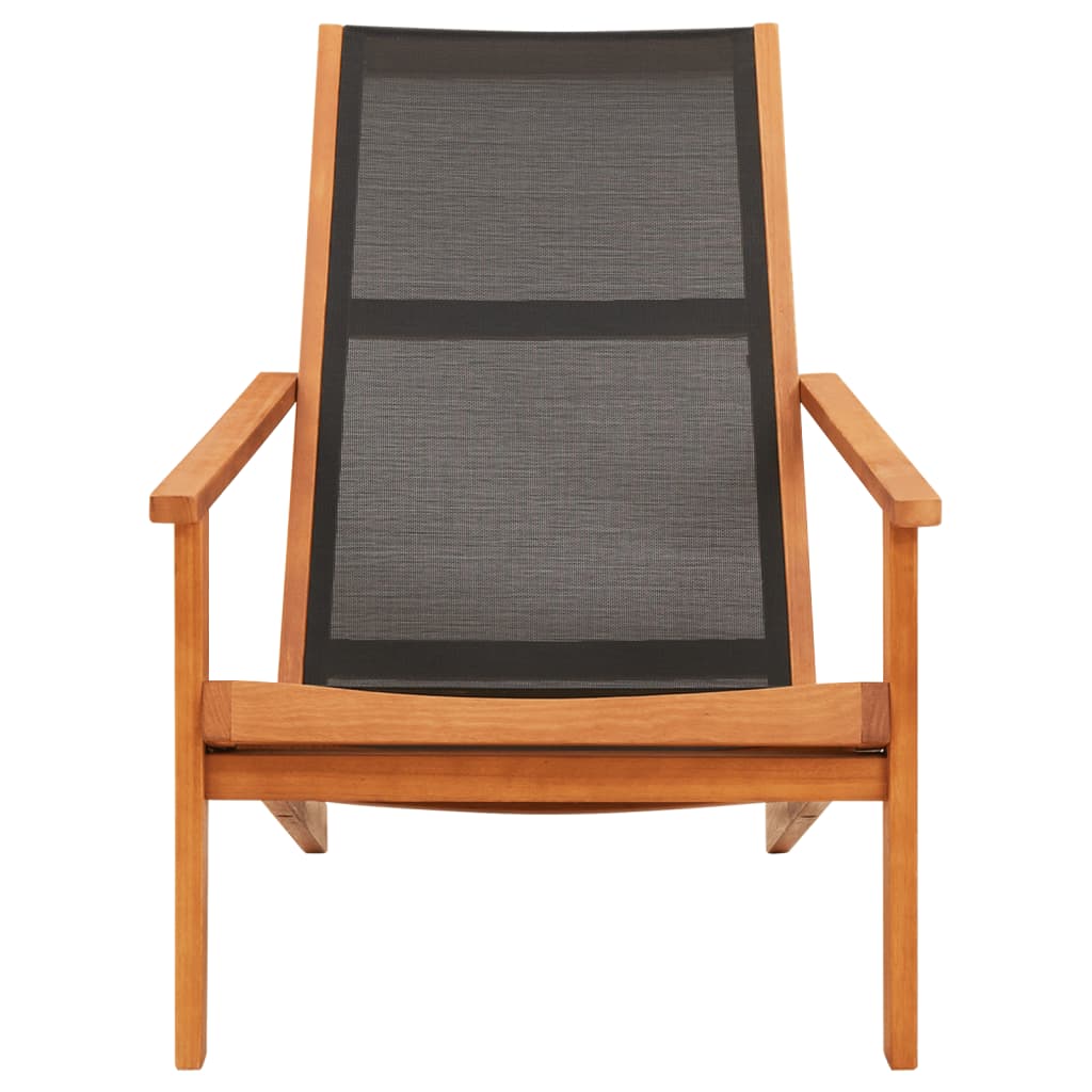 vidaXL Patio Lounge Chair Outdoor Chair Solid Wood Eucalyptus and Textilene-8