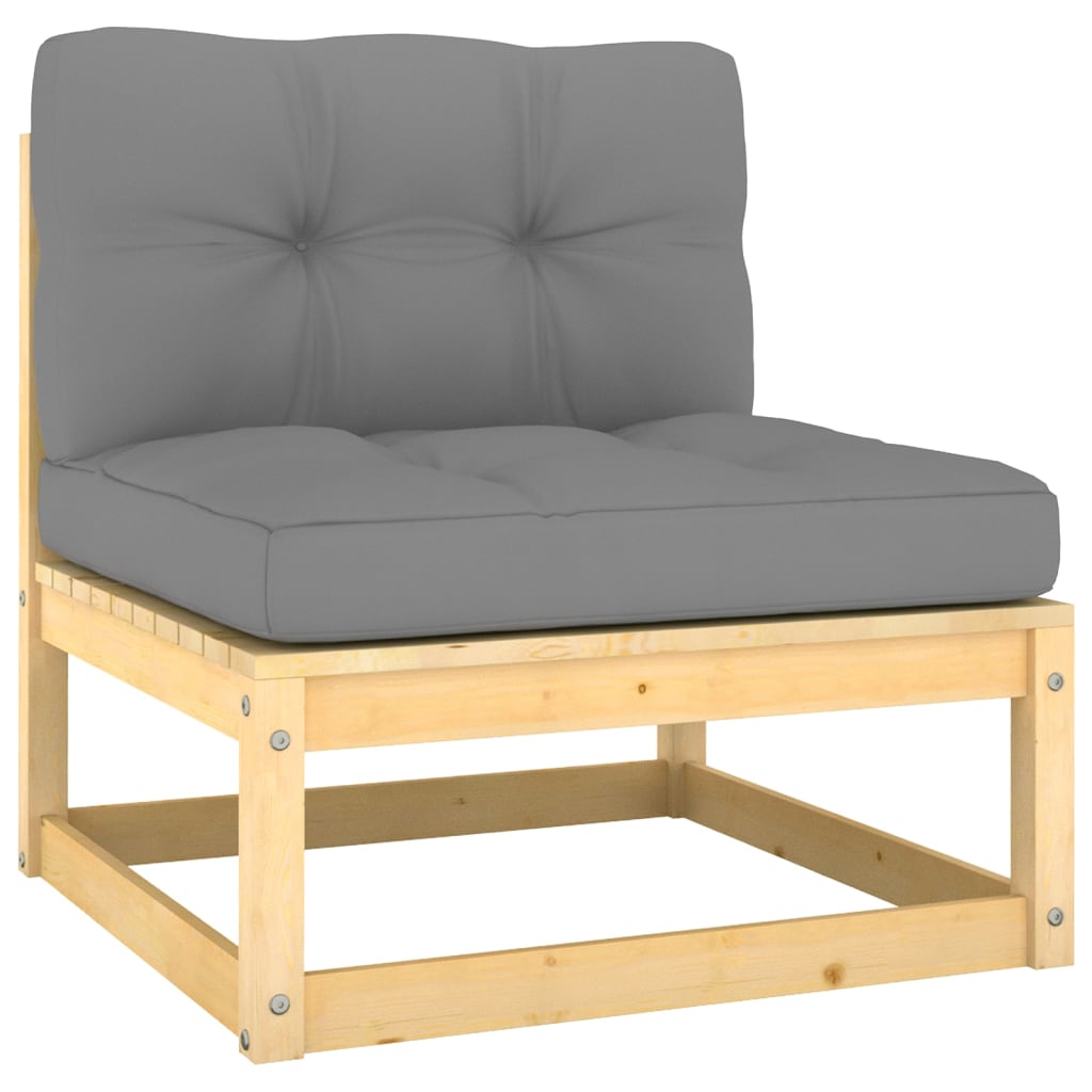 vidaXL 2 Piece Patio Lounge Set with Cushions Solid Wood Pine-3