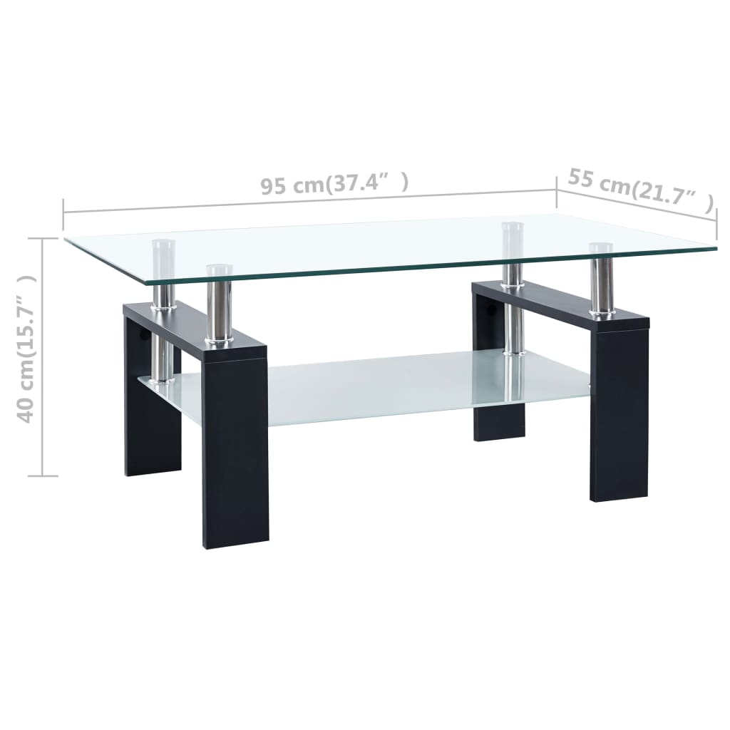 vidaXL Coffee Table End Table Sofa Table Living Room Furniture Tempered Glass-1