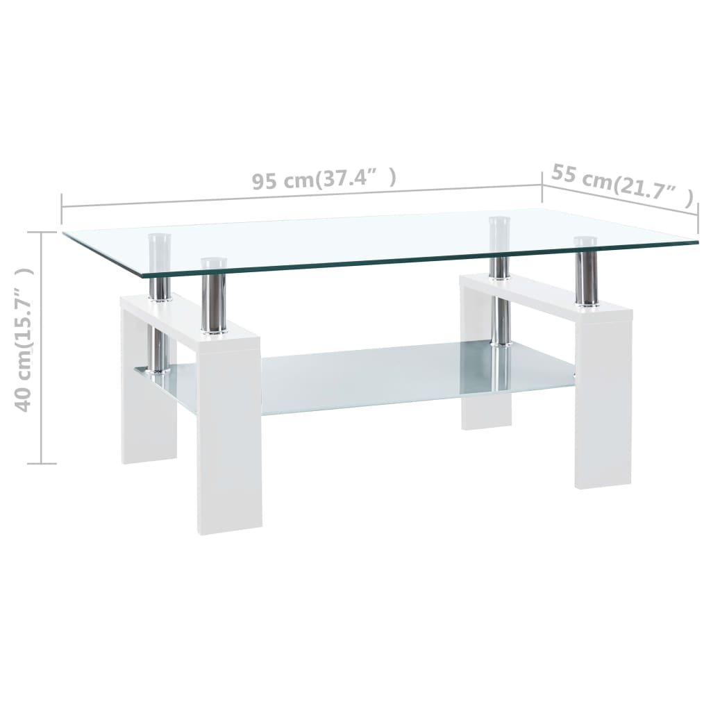 vidaXL Coffee Table End Table Sofa Table Living Room Furniture Tempered Glass-5