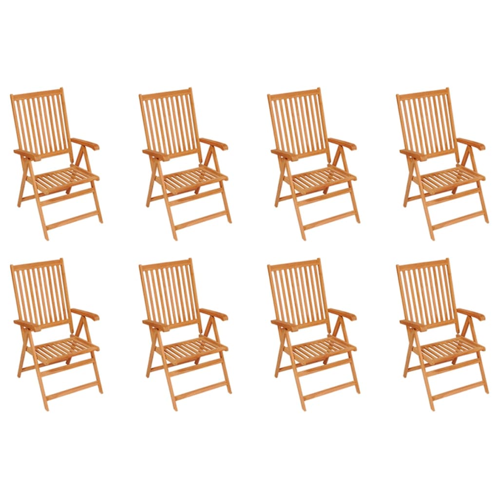 vidaXL Outdoor Recliner Chairs Patio Reclining Lounge Chair Solid Wood Teak-4