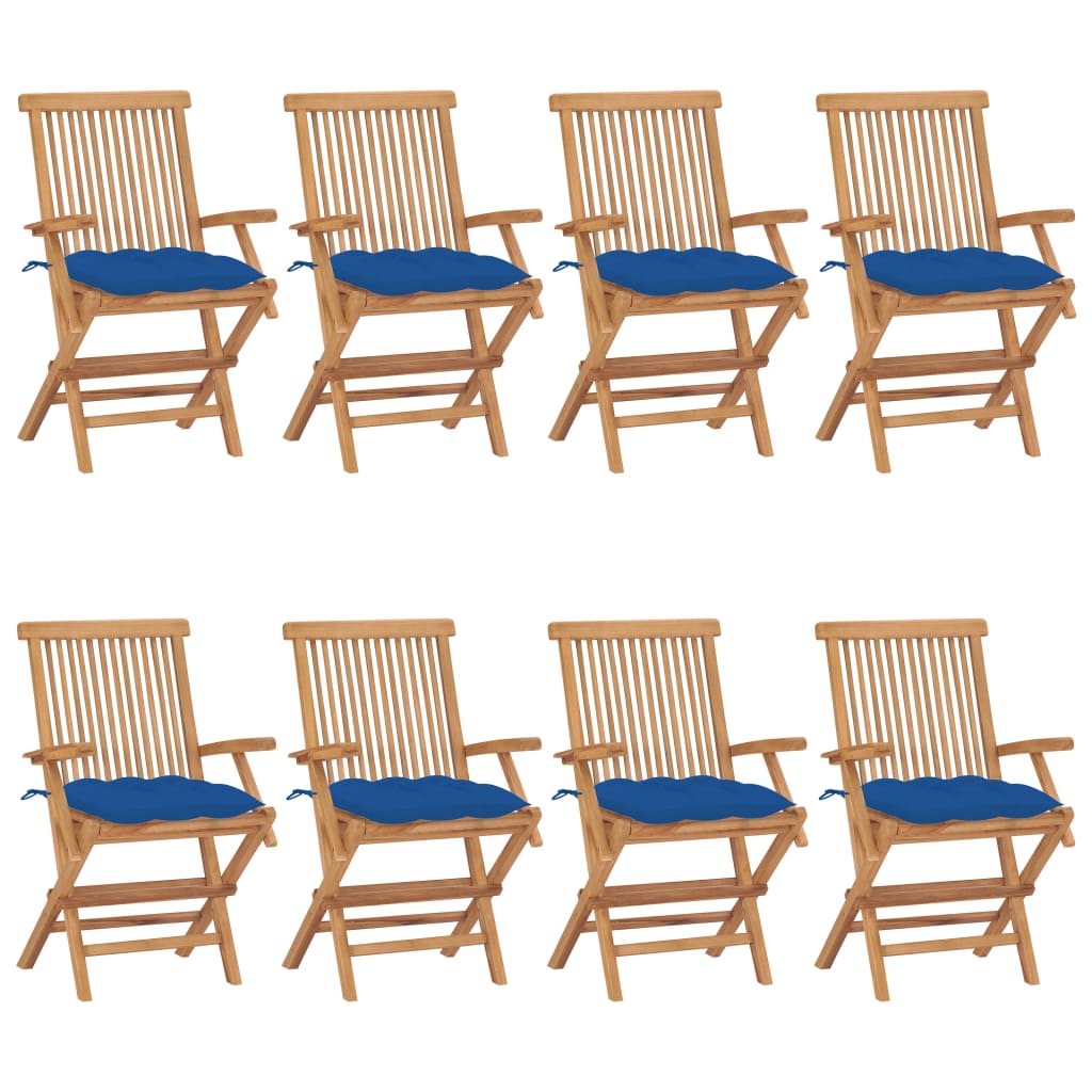 vidaXL Patio Chairs Outdoor Bistro Folding Chair with Cushions Solid Wood Teak-16