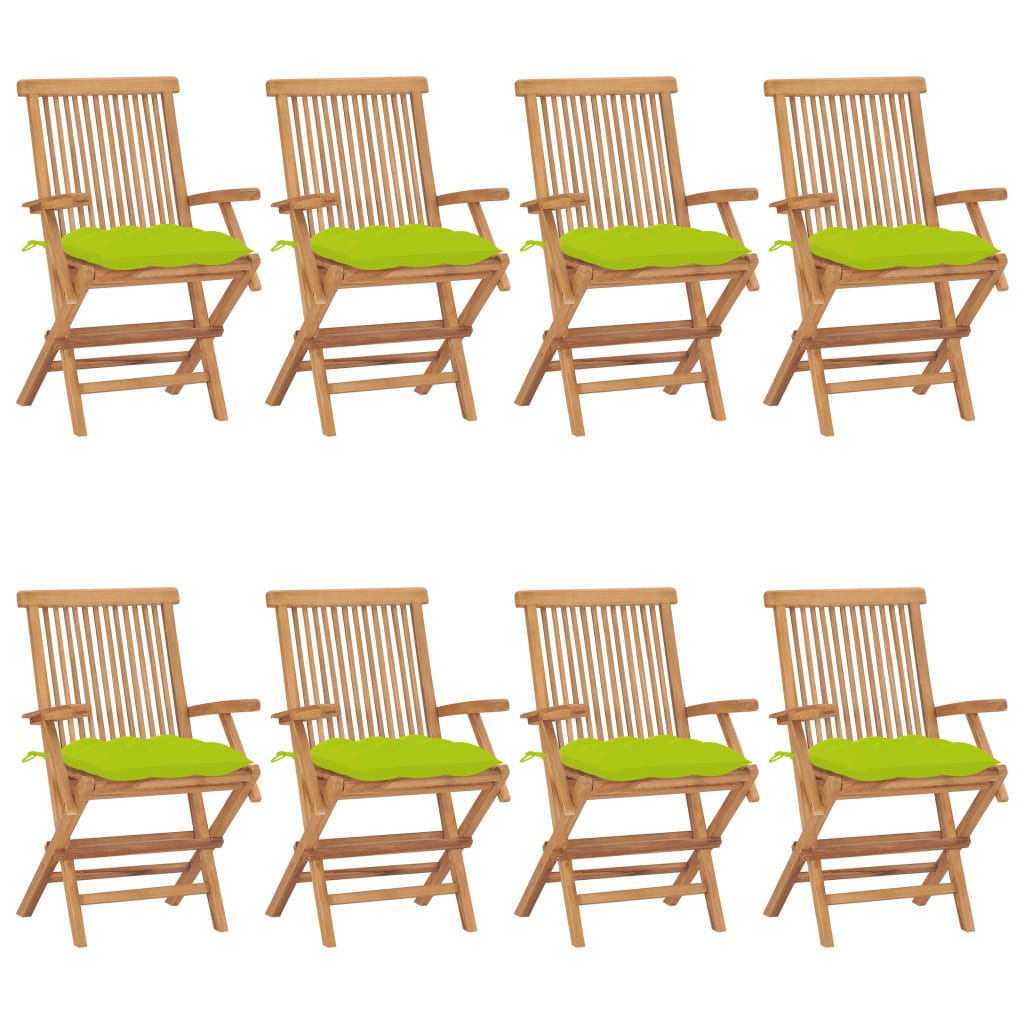 vidaXL Patio Chairs Outdoor Bistro Folding Chair with Cushions Solid Wood Teak-40