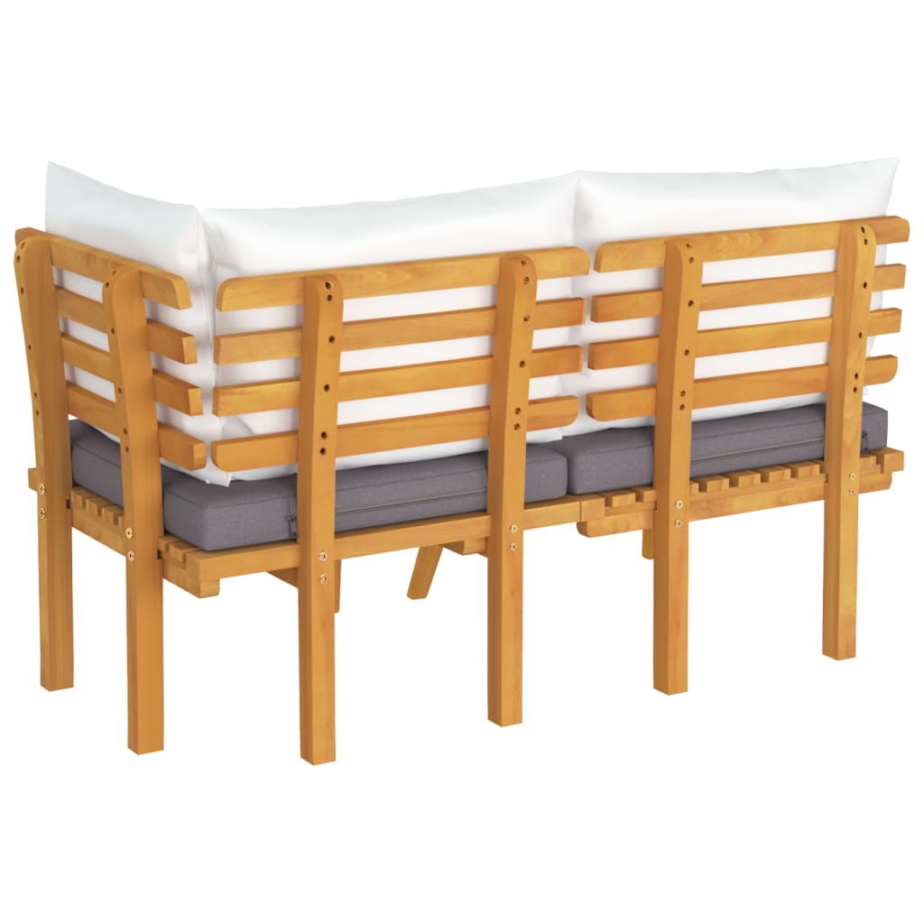 vidaXL 2 Piece Patio Lounge Set with Cushions Solid Acacia Wood-3