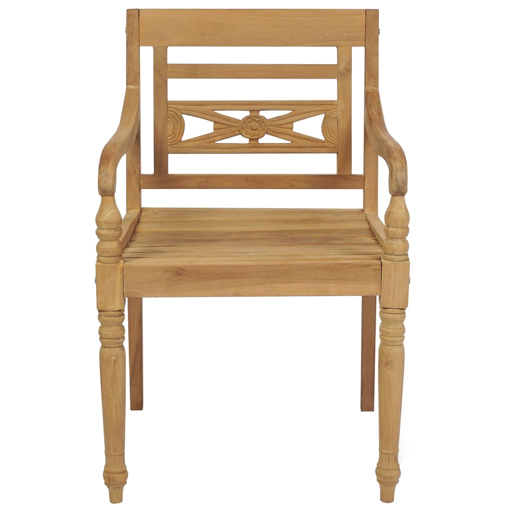 vidaXL Batavia Chairs Patio Garden Lounge Chair with Cushions Solid Wood Teak-63