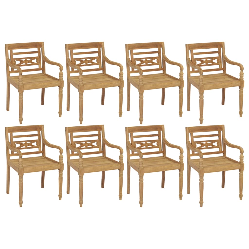 vidaXL Batavia Chairs Patio Garden Lounge Chair with Cushions Solid Wood Teak-25