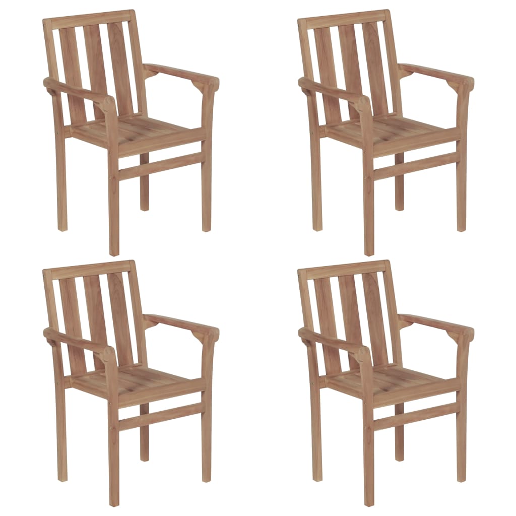 vidaXL 2/4/6/8x Solid Wood Teak Patio Chairs Garden Outdoor Furniture Seat-1