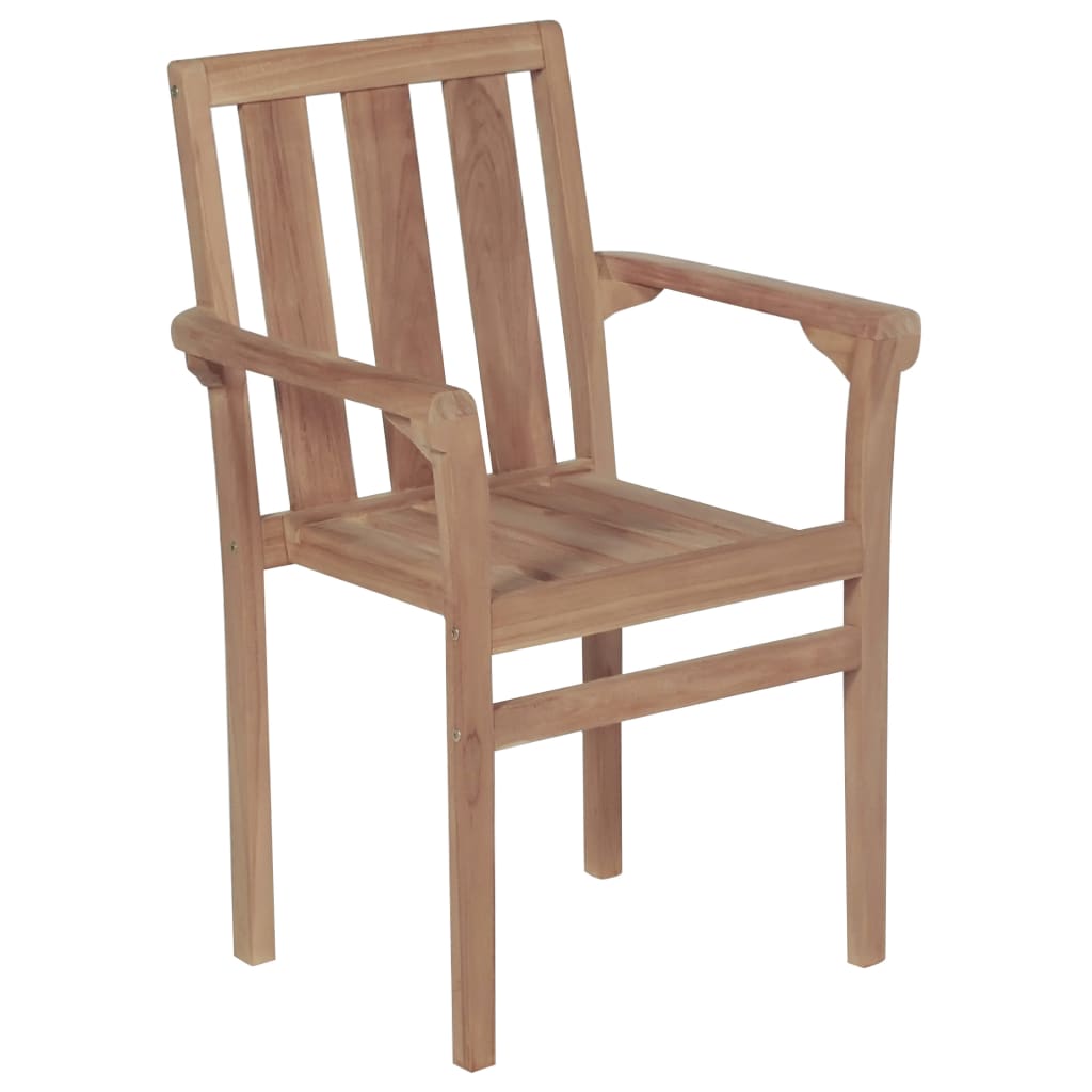 vidaXL 2/4/6/8x Solid Wood Teak Patio Chairs Garden Outdoor Furniture Seat-4
