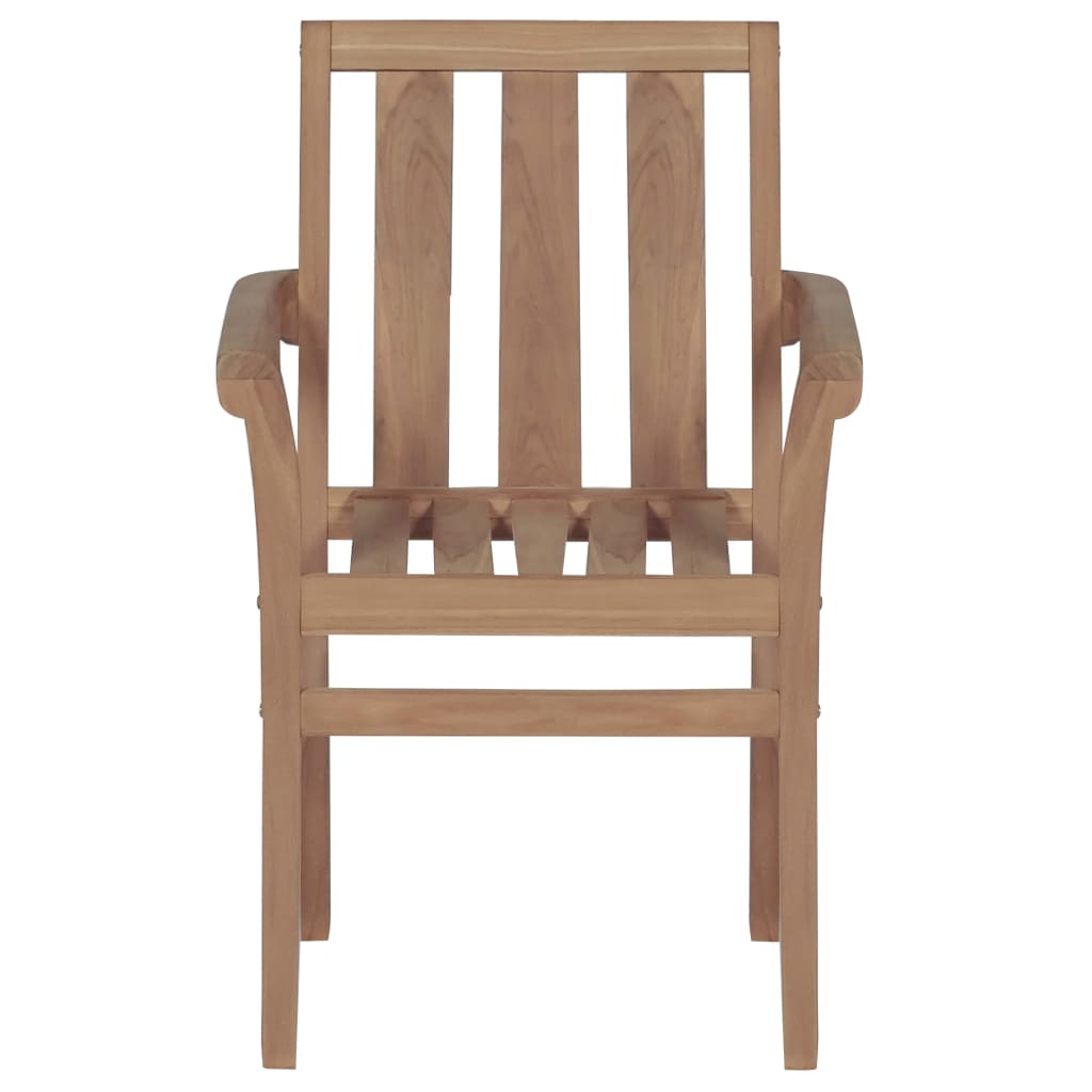 vidaXL 2/4/6/8x Solid Wood Teak Patio Chairs Garden Outdoor Furniture Seat-7
