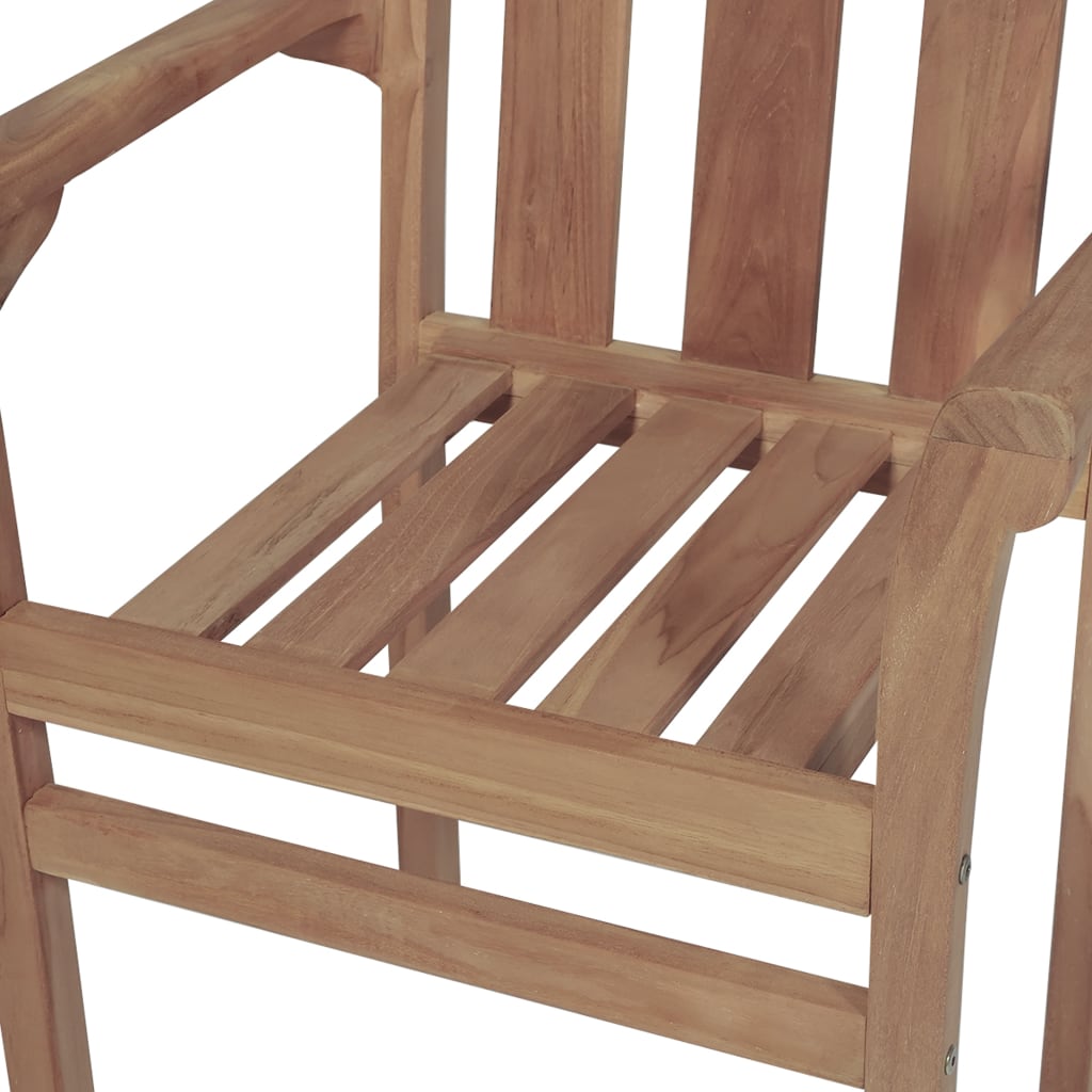 vidaXL 2/4/6/8x Solid Wood Teak Patio Chairs Garden Outdoor Furniture Seat-22
