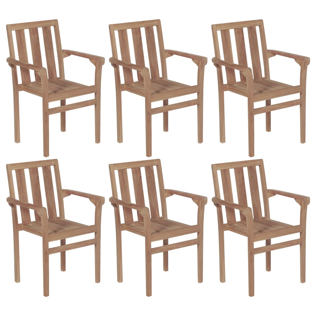 vidaXL 2/4/6/8x Solid Wood Teak Patio Chairs Garden Outdoor Furniture Seat-10