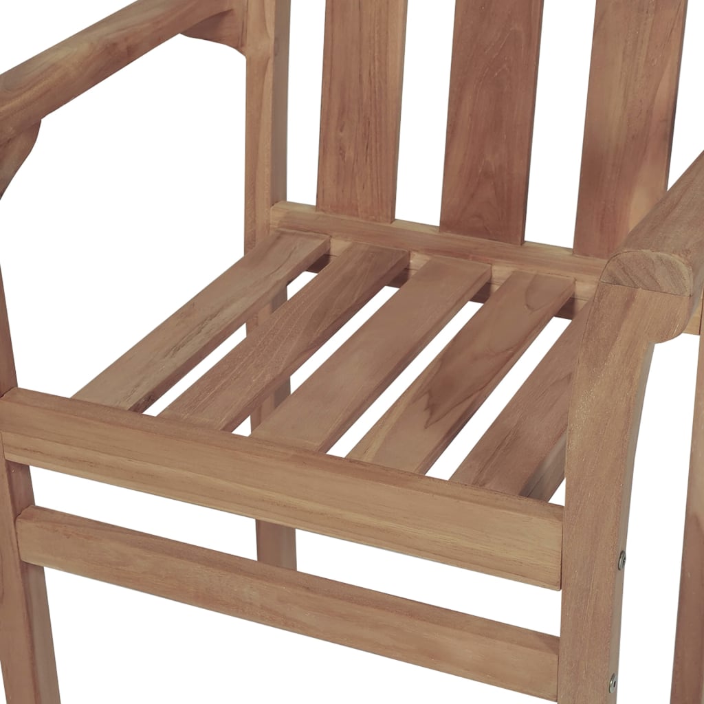 vidaXL 2/4/6/8x Solid Wood Teak Patio Chairs Garden Outdoor Furniture Seat-5