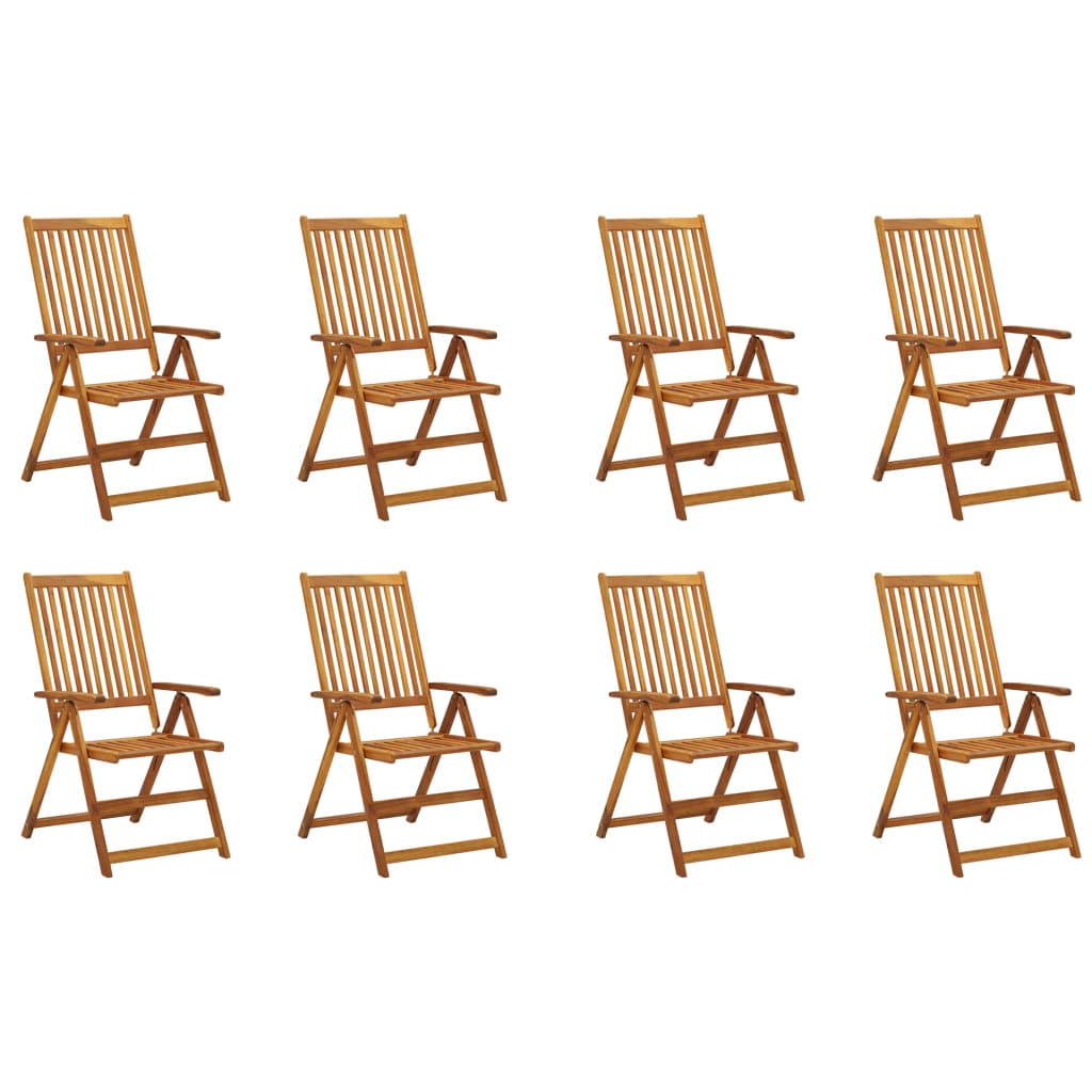 vidaXL Patio Folding Chairs Camping Garden Lawn Chair Solid Wood Acacia Brown-7