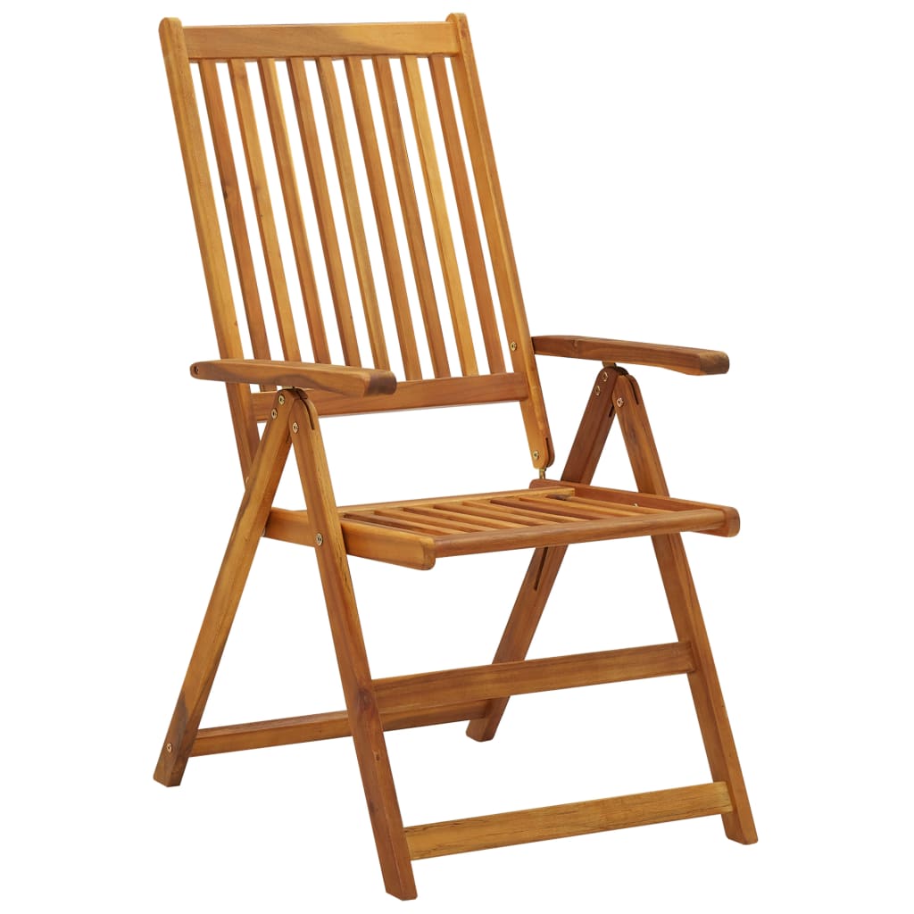 vidaXL Patio Folding Chairs Camping Garden Lawn Chair Solid Wood Acacia Brown-18