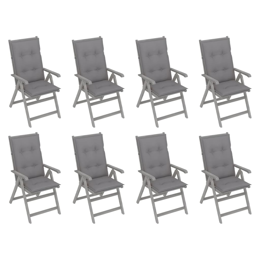 vidaXL Outdoor Recliner Chairs Patio Chair with Cushions Solid Wood Acacia-55