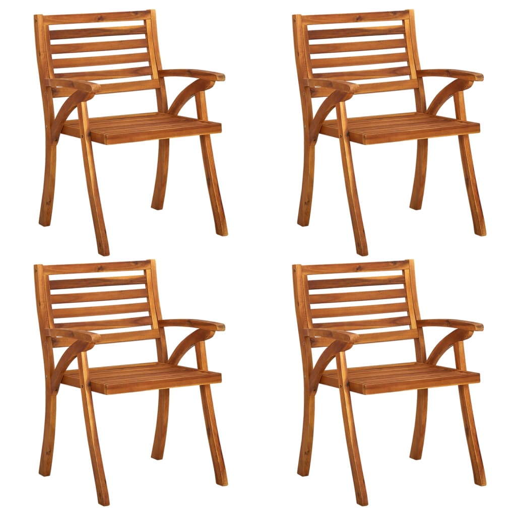 vidaXL Patio Dining Chairs Outdoor Chair for Deck Garden Solid Wood Acacia-13